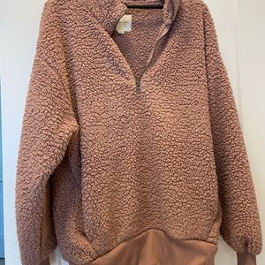 Teddy bear quarter zip sweater